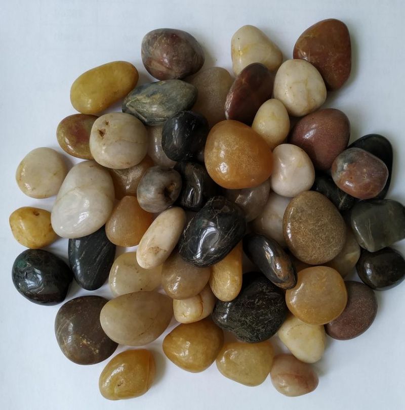 五彩抛光鹅卵石混色抛光鹅卵石杂色抛光鹅卵石1-2cm